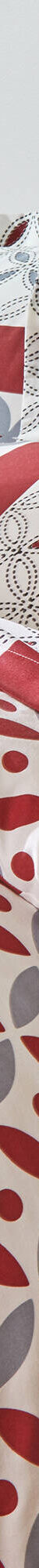 Linge de lit Marlow coton, imprimé géométrique (gris / rouge) Linge de lit Marlow coton, imprimé géométrique (gris / rouge)